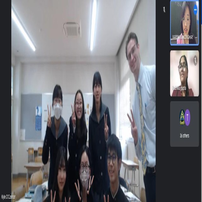 Class 8 meets peers at a school in Japan in an online interaction